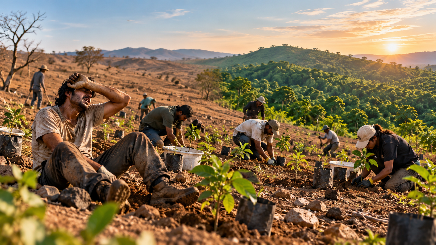 We planted 8000 trees and almost killed ourselves and (some of) those trees in the process
