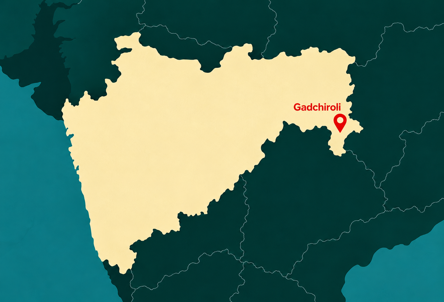 State of Maharashtra Gadchiroli District Map